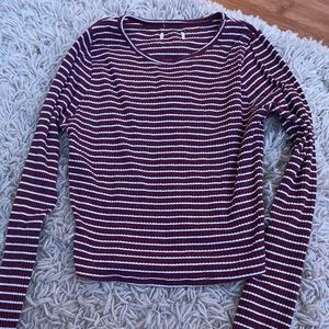 Striped maroon & white top